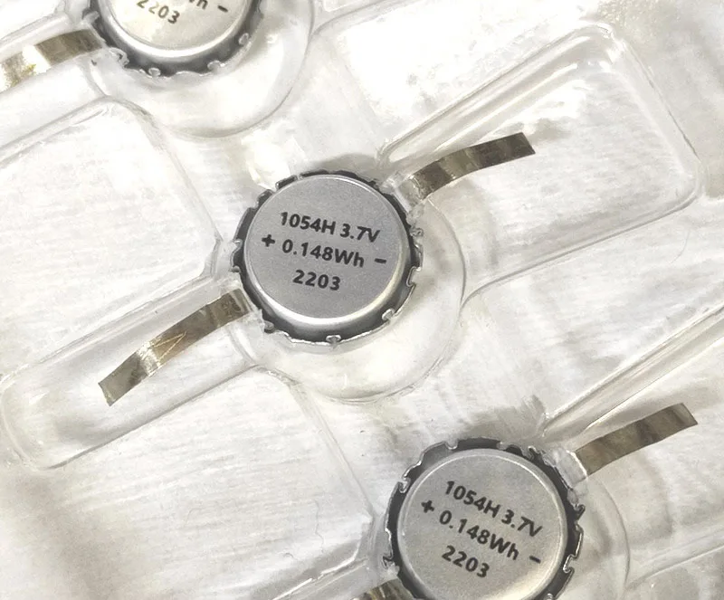 2PCS/LOT 1054 Small Rechargeable Battery LIR1054 3.6V 40mAh Soft Wrapped Polymer Rechargeable Button 3.7V Headset