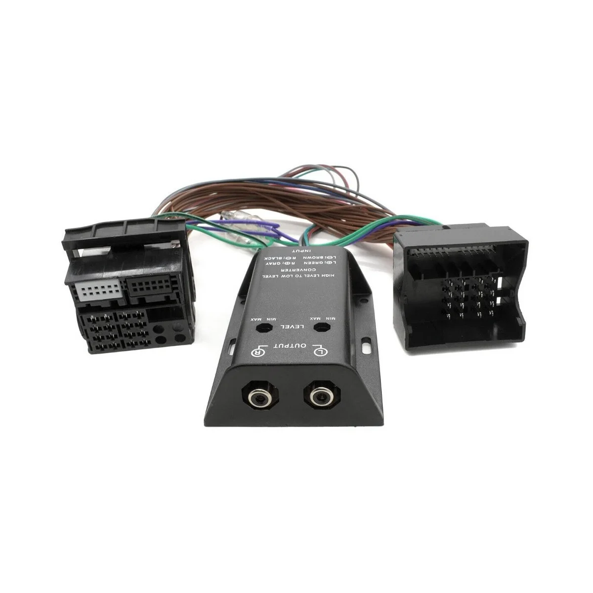 2-Channel High-Low Adapter for Quadlock Radio for VW, BMW, Seat, Skoda, Ford