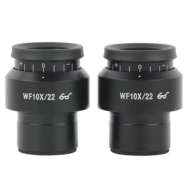 AP-WF10X/22 2PCS Microscope Ocular Eyepiece Wide Angle Eyepoint Lens Adjustable Field 30Mm Widefield Design