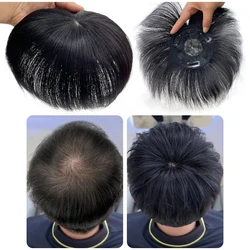 Mens Wig Human Hair Toupee Swiss Lace Pieces Wigs Natural Breathable Thinning Hair Cover-Up Forehead Balding Concealment