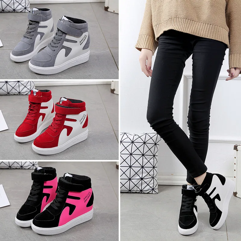 

Comem Casual Wedges Black Basket Femme High Top Women's Sports Vulcanize Shoes Platform Boots Red Sneakers Women Spring 2023