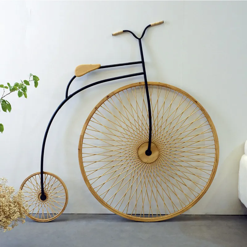 Country style living room wall art creative bicycle bar decoration Mediterranean style guest house