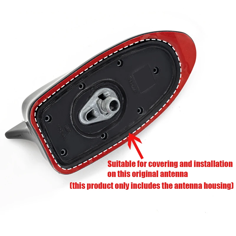 Rhyming Shark Fin Antennenabdeckung für Hyundai Kona 2018 2019 2020 2021, glänzend schwarz, Autodach-Antennenkappe, dekoratives Autozubehör – Detail 3