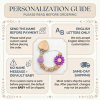 Attache-tétine personnalisée en silicone, support de dentition sans BPA, chaîne de sucette faite à la main avec nom personnalisé pour nouveau-né, cadeau de naissance 2