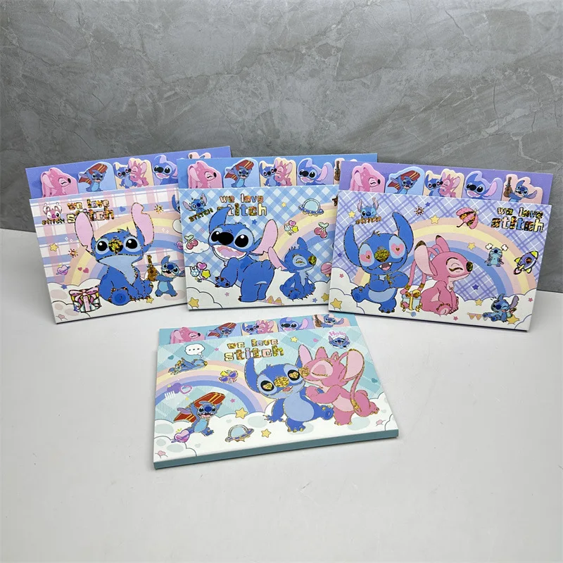 Disney stitch notas pegajosas conjunto figura dos desenhos animados kawaii lilo & stitch post-it índice adesivo crianças estudante artigos de papelaria suprimentos presentes