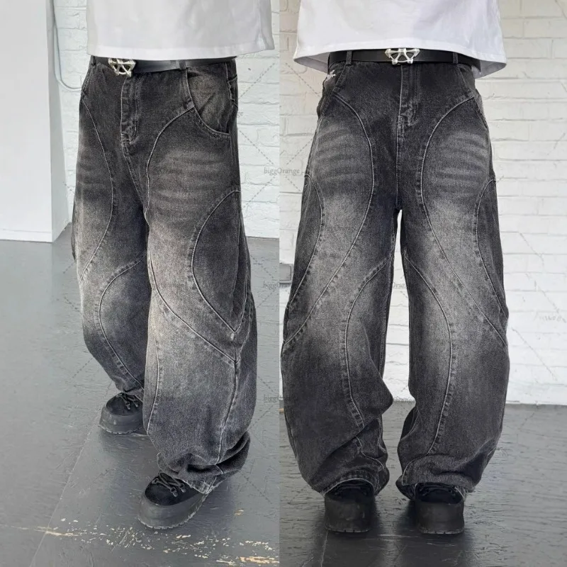 

Deeptown Y2k Gothic Punk Washed Women Jeans Harajuku Wide Leg American Vintage Men Denim Pants Baggy Hip Hop Streetwear Trousers