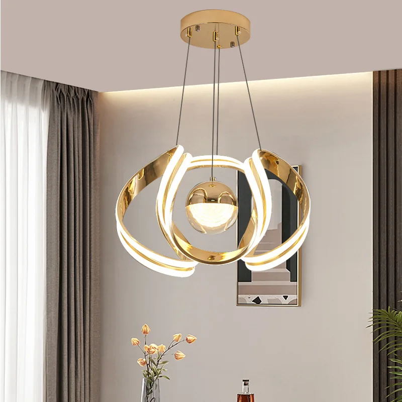 

Light Luxury Chandelier Ring Ball Feeling Dining Room Chandelier Household Creative Living Room Lamp Ceiling Light Led Lamp