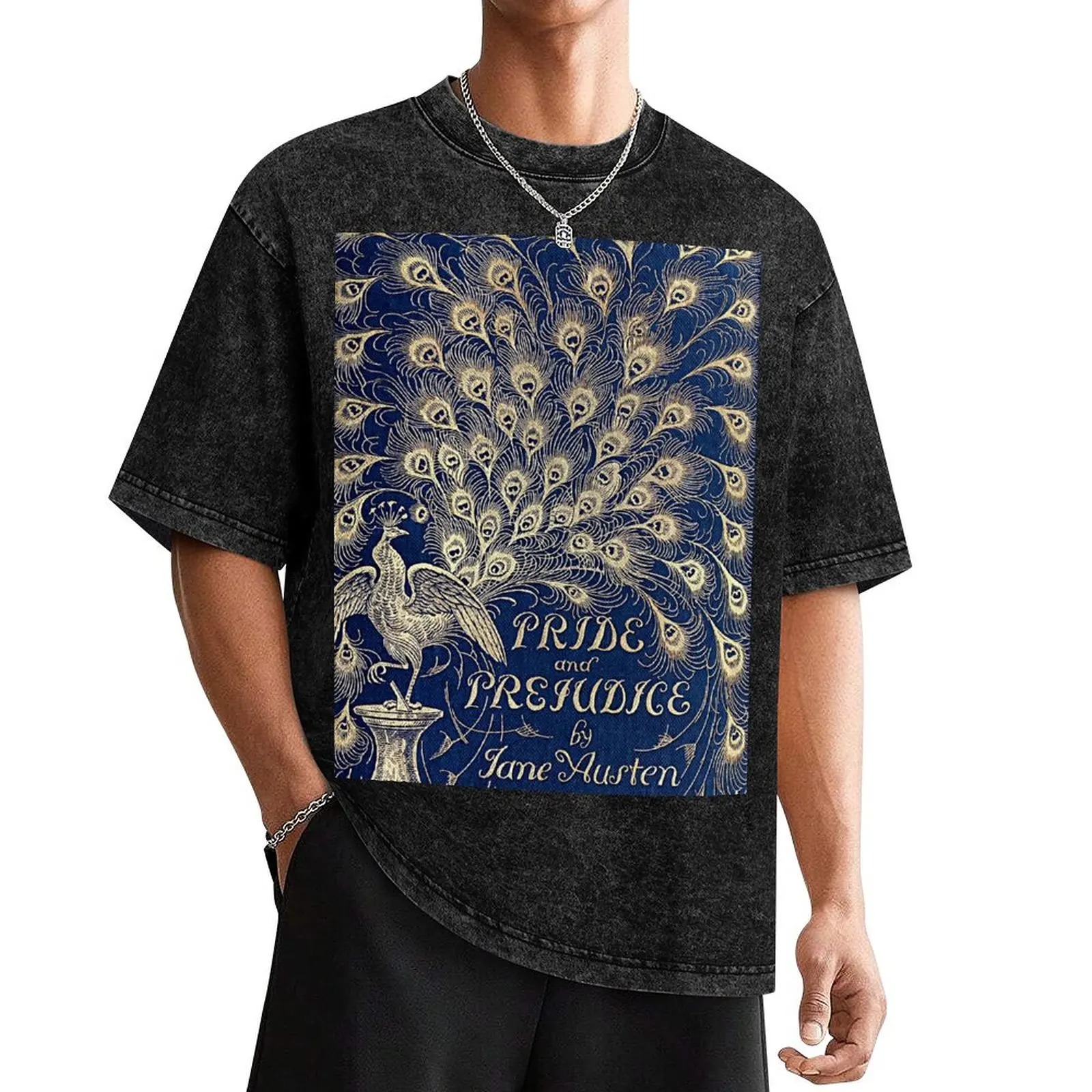 

Pride And Prejudice Peacock Edition Book Cover T-Shirt blanks Short sleeve tee graphic t shirt vintage tshirts for men