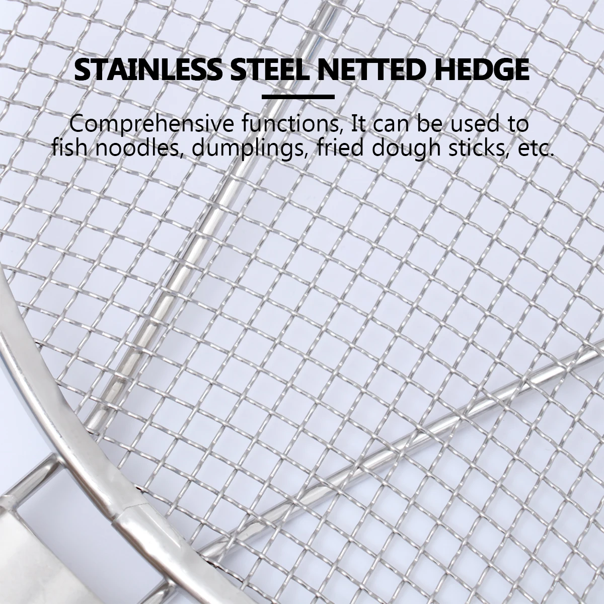 

Stainless Steel Strainer Skimmer Ladle Long Wooden Handle Fine Mesh Kitchen Tool Noodles French Fries Home Sieve Easy Clean