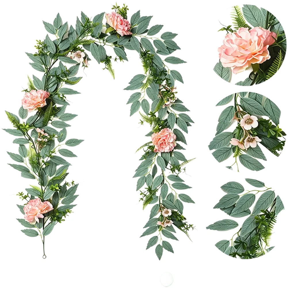 Artificial Eucalyptus Garland 175cm Long for Wedding Table Decoration Chair Backdrop Party Event Faux Flower Vine
