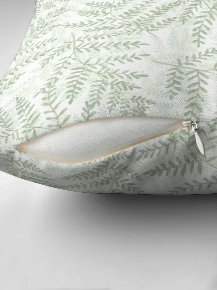 Fern Grotto Handpainted Fern Pattern in Layers of Olive and Pistachio Green Throw Pillow Sofa Decorative Covers pillow