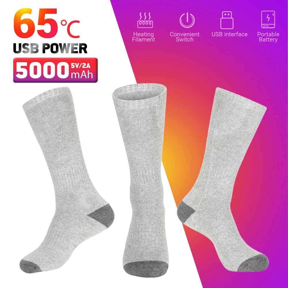 

Heated Socks USB Charging 65 ° C Warm Socks Infrared Motorcycle Skiing Camping Hiking Warm Socks Electric Warm Socks Winter