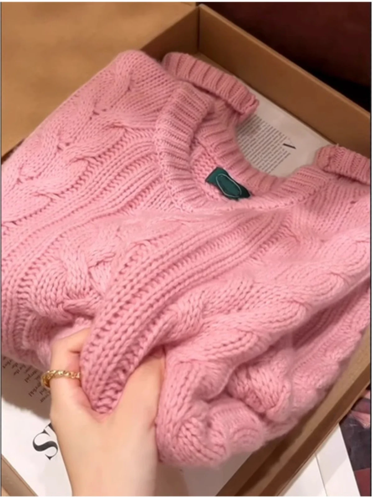 Korean Fashion Chic Fall Winter Blue Thick Knitted Warm Sweaters Jumper New Oversize Women O Neck Twisted Loose Pullover Ladies