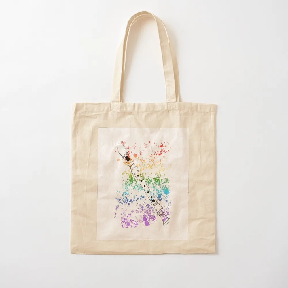 مسجل قوس قزح الألوان مدرسة الموسيقى المعلم آلات النفخ الموسيقار حمل حقيبة حقائب مخصصة حقيبة قماش قنب للنساء أكياس التسوق #2