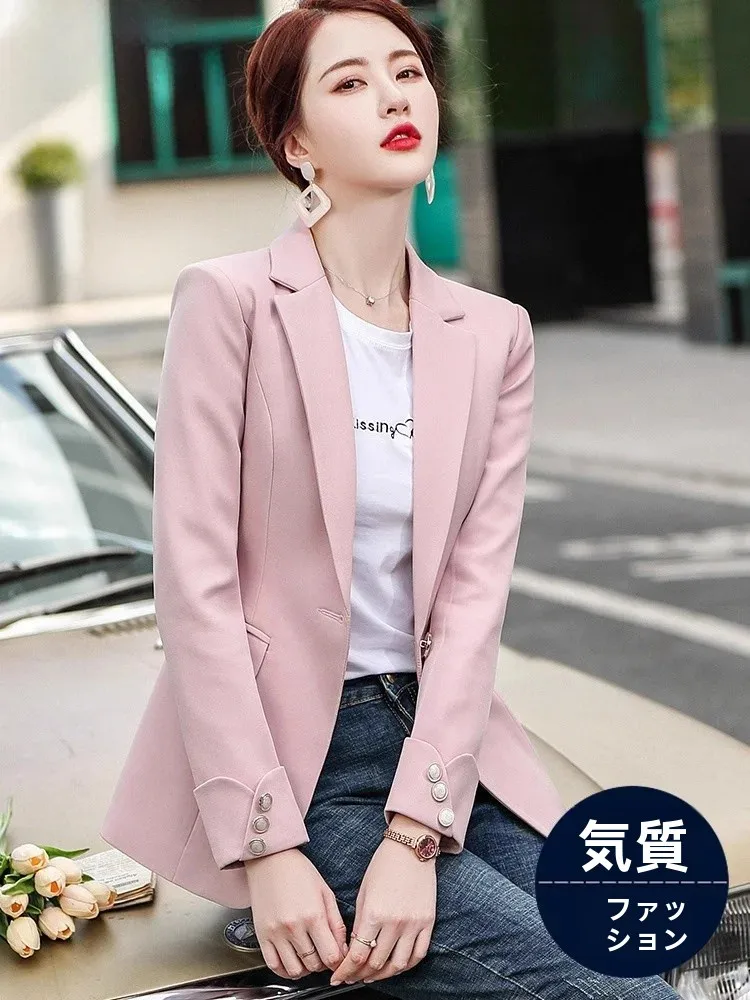 Pink Suit Jacket Women's Casual Style Spring Autumn New 2026 Summer High-End Feeling Street Style Small Western Clothes