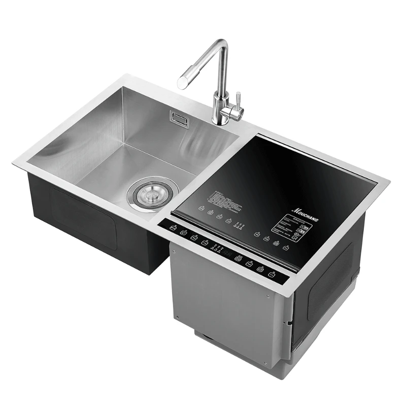 

Household Stainless Steel Touch Adjustable Built In Dishwasher With Kitchen Sink