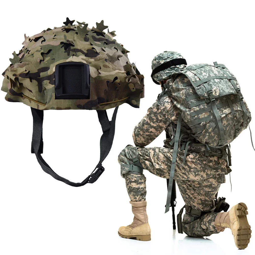 

Tactical Helmet Cover Breathable Mesh Helmet Cover Leaf Shape Airsoft Helmet Cover Adjustable Helmet Accessories