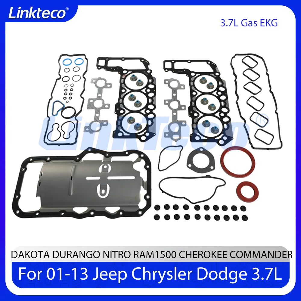 

Full Head Gasket Set Fit 3.7 L EKG For 01-13 Jeep Chrysler Dodge RAM1500 CHEROKEE COMMANDER DURANGO NITRO 3.7L HS26229PT-1