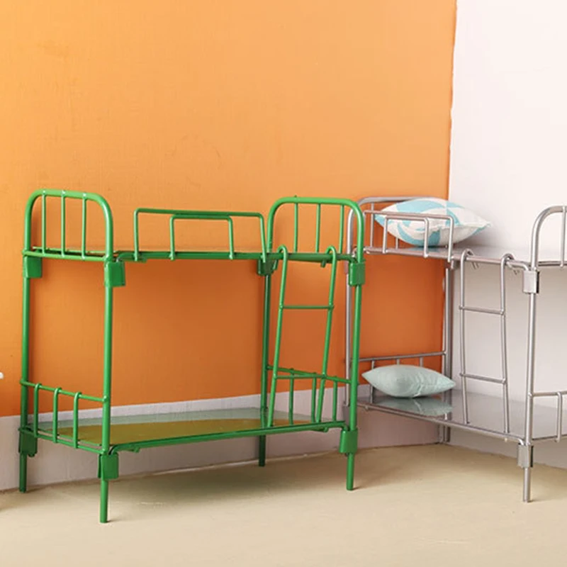 

1Pc 1:12 Dollhouse Miniature Iron Bed Dormitory Bunk Bed Mini Alloy Double Layer Bed Model Furniture Bedroom Decor Toys