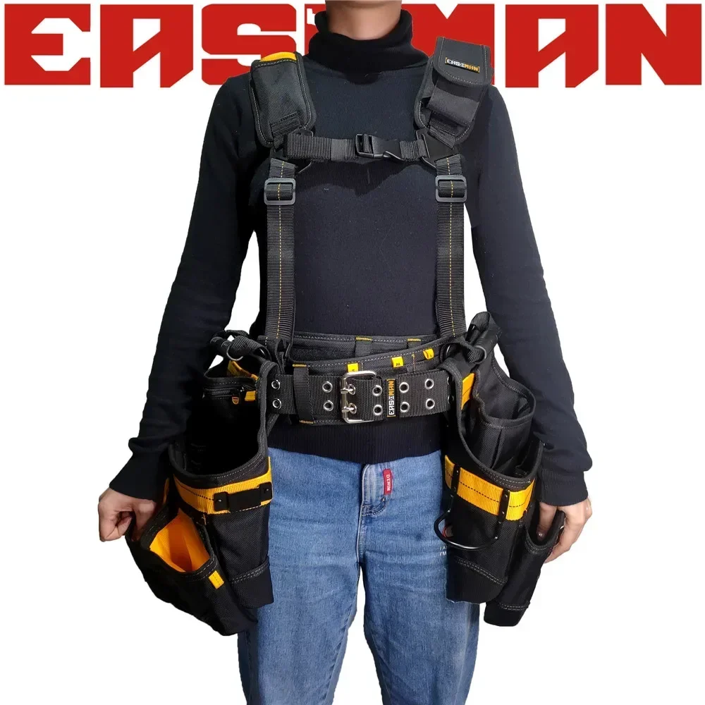 EASEMAN Professional Heavy Duty Tool Belt Waist Bag Set for Electrician Tools Woodworking Man Gift Tool Storage Tool Pouch