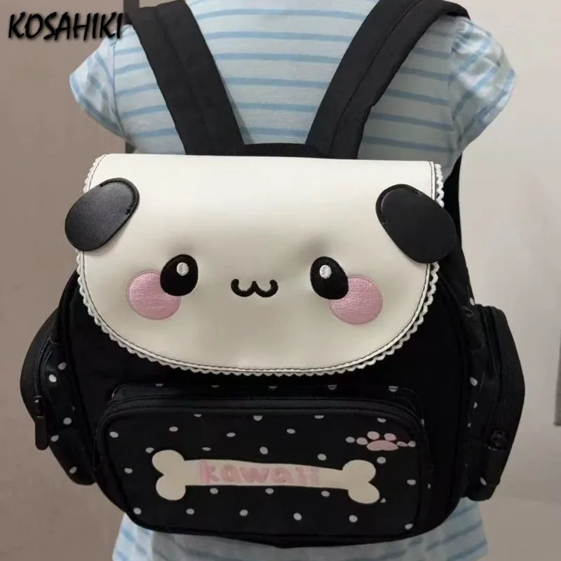 

Japanese Kawaii Embroidery Schoolbags Luxury Cartoon Cute Dog Design Backpacks Sweet Y2k Aesthetic All Match Travel School Bags