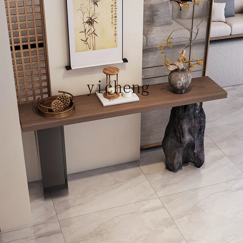 Zz طاولة مدخل من الخشب الصلب فندق B & B طاولة مدخل الممر على الحائط مكتب مدخل منزلي #4