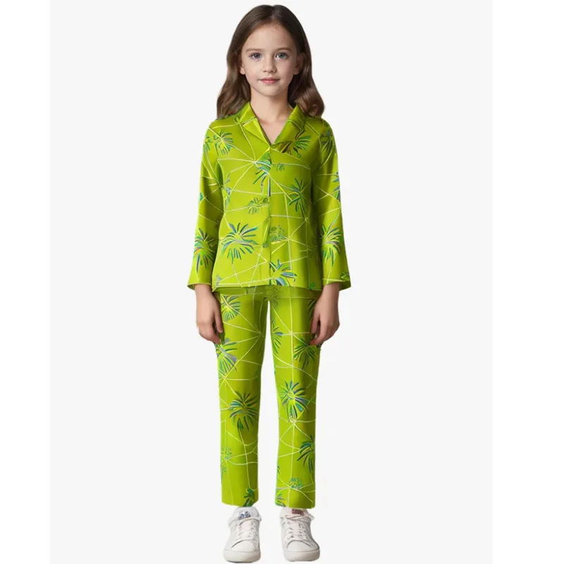 Movie Inside Out 2 Disgust Pajama Sets for Boys Girls Cartoon Joy Cosplay Full Set Sleepwear Halloween Carnival Pyjamas