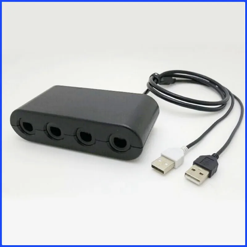 For Gamecube Controller Adapter For Nintendo Wii U And PC USB - 4 Ports Connection Tap Converter For Multi-Player Games