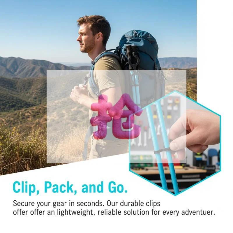 

Комплект из 4 быстросъемных держателей для треккинговых палок (8-образные) из АБС-пластика для крепления к рюкзакам, для хранения лыжных палок и походных снаряжений