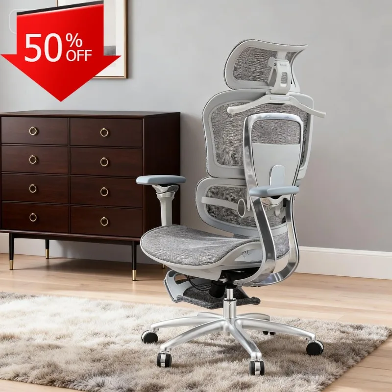 

Эргономичный офисный стул с высокой спинкой, сетчатый компьютерный стол, стул с поясничной поддержкой, подголовник, регулируемые подлокотники, игровой стул Silla, мебель