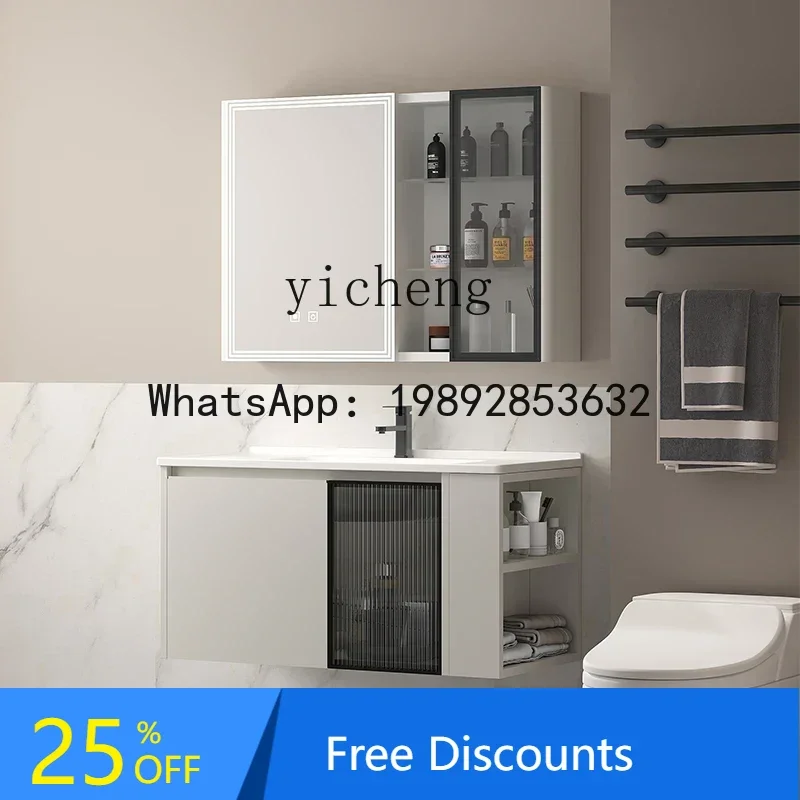 

LYY 304 Stainless Steel Ceramic Whole Washbin Washstand Hand Washing Bathroom Cabinet Combination