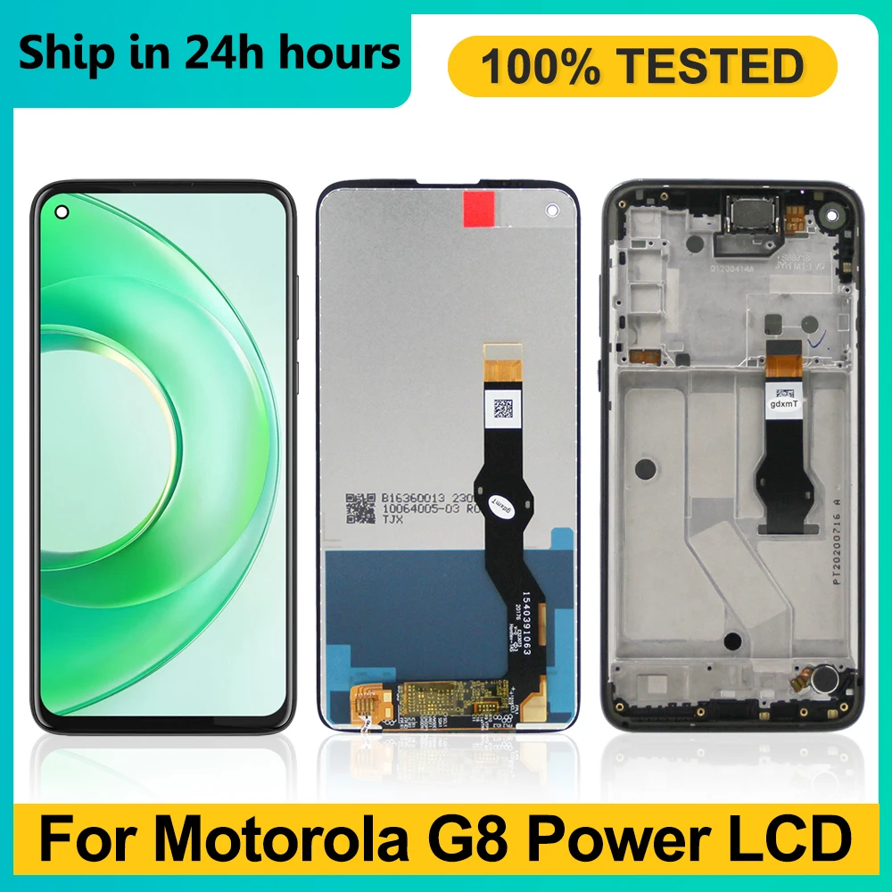 For Motorola Moto G8 Power LCD Display Touch Screen Digitizer Assembly +Frame XT2041-1 XT2041-3 Display Replacement Part