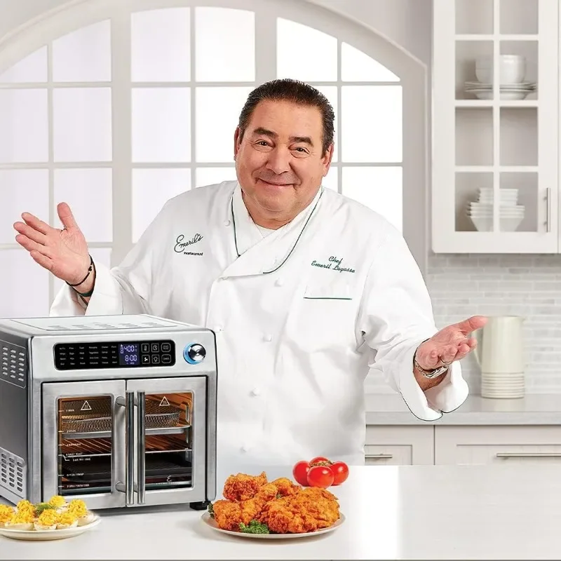 Fritadeira Extra Grande Emeril Lagasse, Torradeira De Convecção, Portas Francesas, Aço Inoxidável, 26 QT