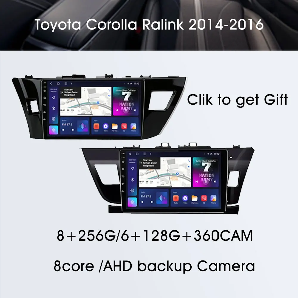 

For Toyota Corolla Ralink 2014-2016 2Din Android Car Radio Carplay Android Auto Wireless Bluetooth 8 256G Car Video Stereo 4G