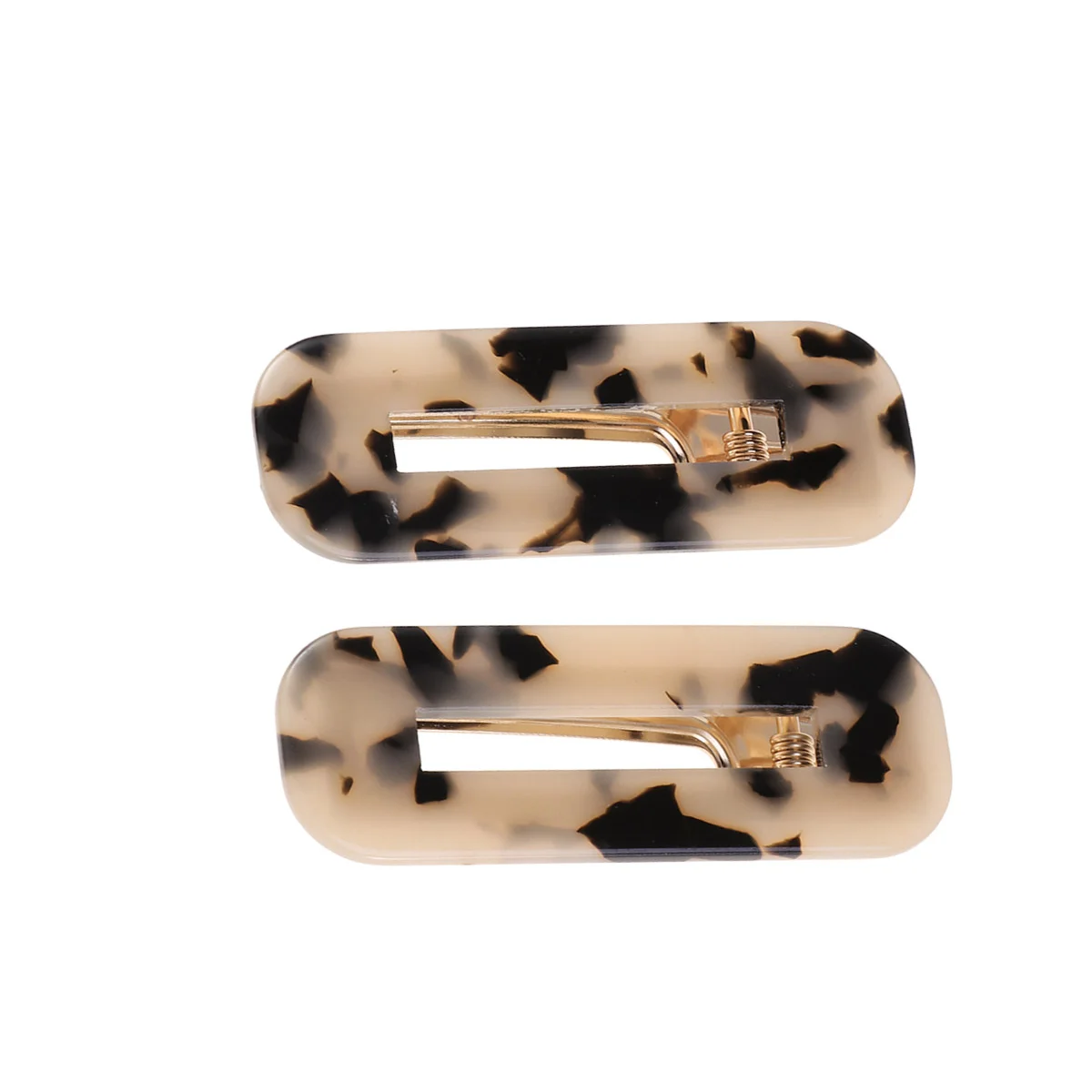 

2 Pcs Bobby Pins for Women Square Hair Clip Barrettes Bang Leopard Miss Hairpin