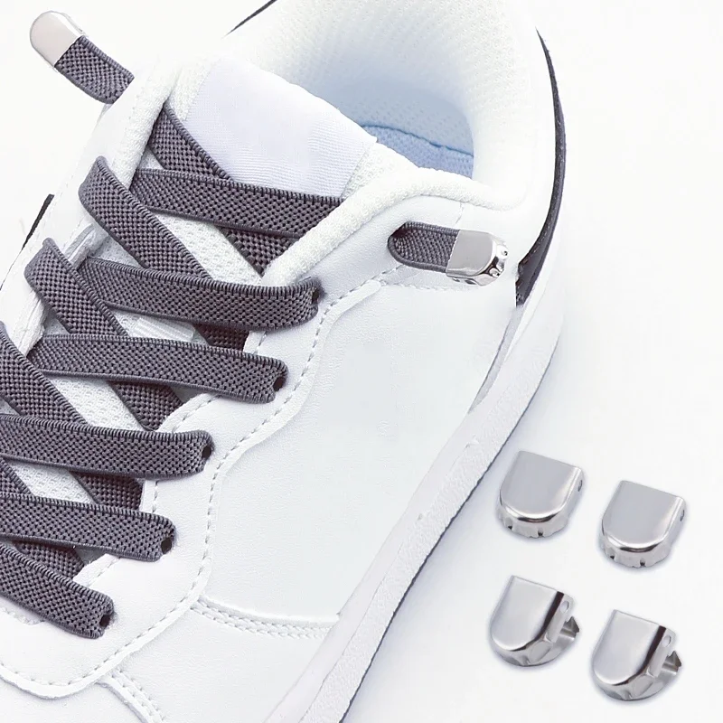 

New No Tie Shoe Laces Elastic Laces Sneakers 8MM Wide Flat Shoelaces Without Ties Kids Adult Shoelace Shoe Accessories 2 Pair