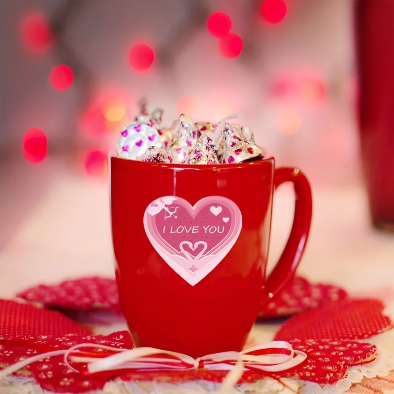 500 قطعة من ملصقات "I Love You" على شكل قلب - ملصقات ختم ذاتية اللصق مقاس 2.5 سم للهدايا وديكورات عيد الحب #2