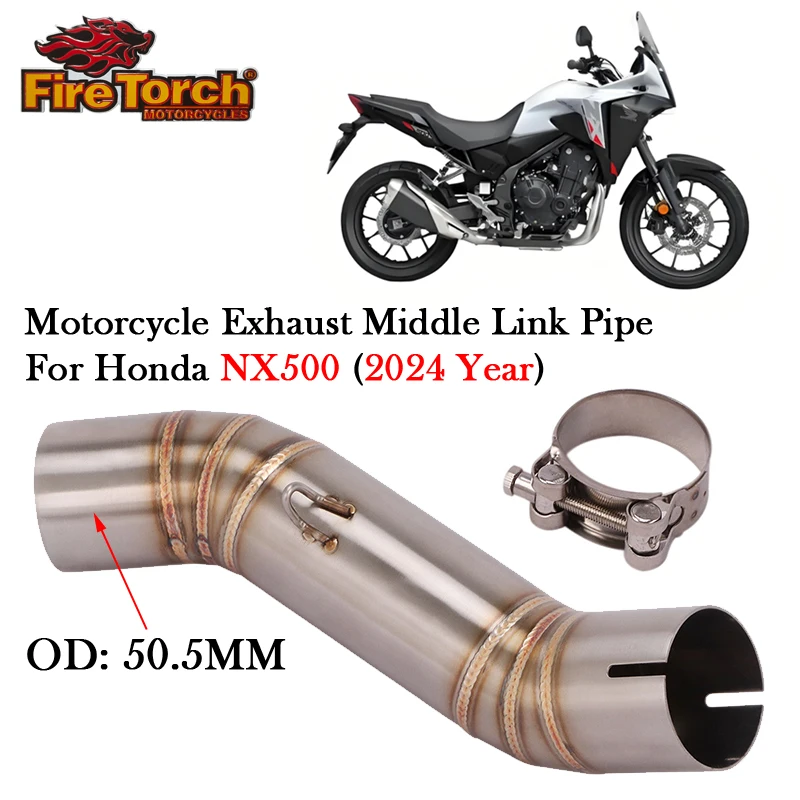 

Slip On For HONDA NX500 NX 500 2024 Year Motorcycle Exhaust Connect 51mm Muffler Tube Stainless Mid Moto Escape Middle Link Pipe