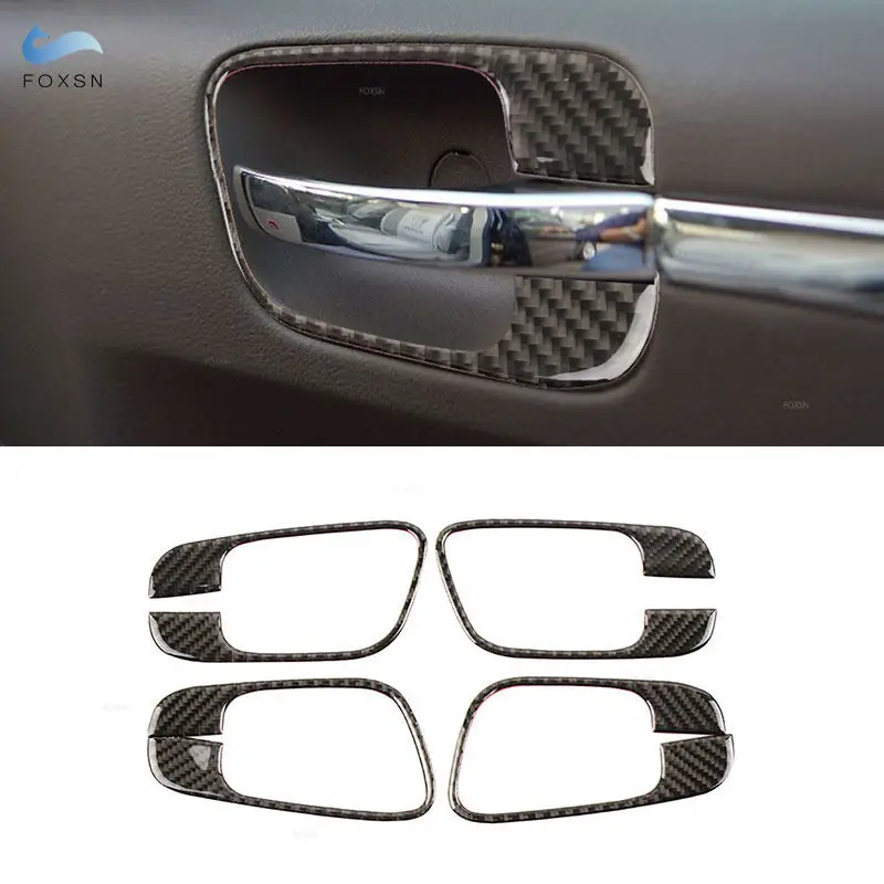 For Chrysler 300 300C 2005 2006 2007 2008 2009 2010 Soft Carbon Fiber Car Inner Doors Panel Door Handle Pull Frame Cover Trim