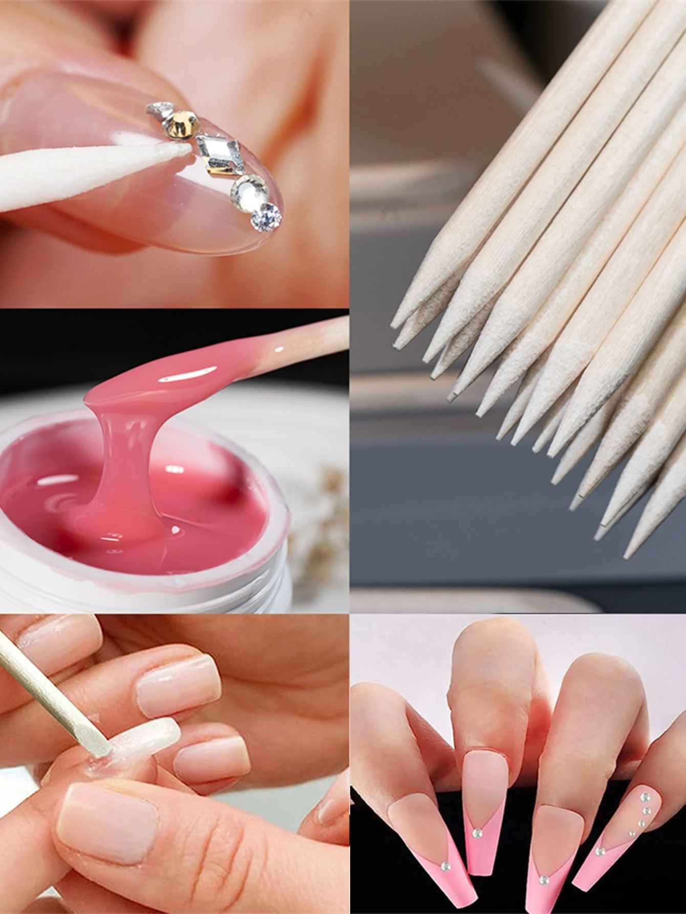 11.4 سنتيمتر أعواد بشرة خشبية لفن الأظافر أدوات مانيكير خشبية برتقالية مزدوجة الأطراف لتنظيف إزالة طلاء الأظافر #4