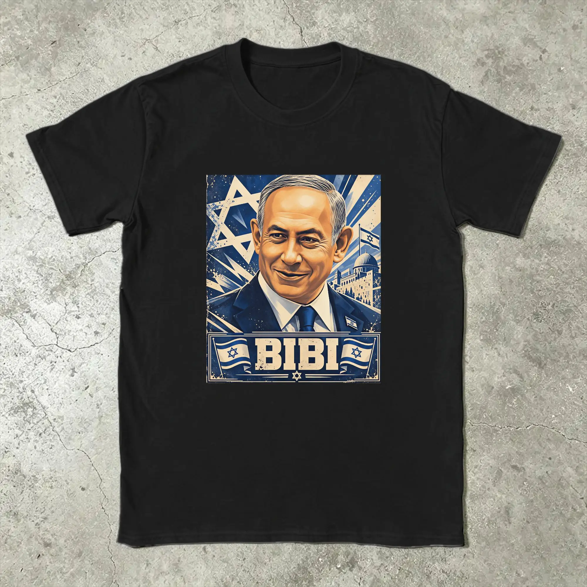 Benjamin Netanyahu T Shirt Men 100% Cotton Casual T-Shirt O Neck bibi Tee Shirt Short Sleeve Clothes Plus Size