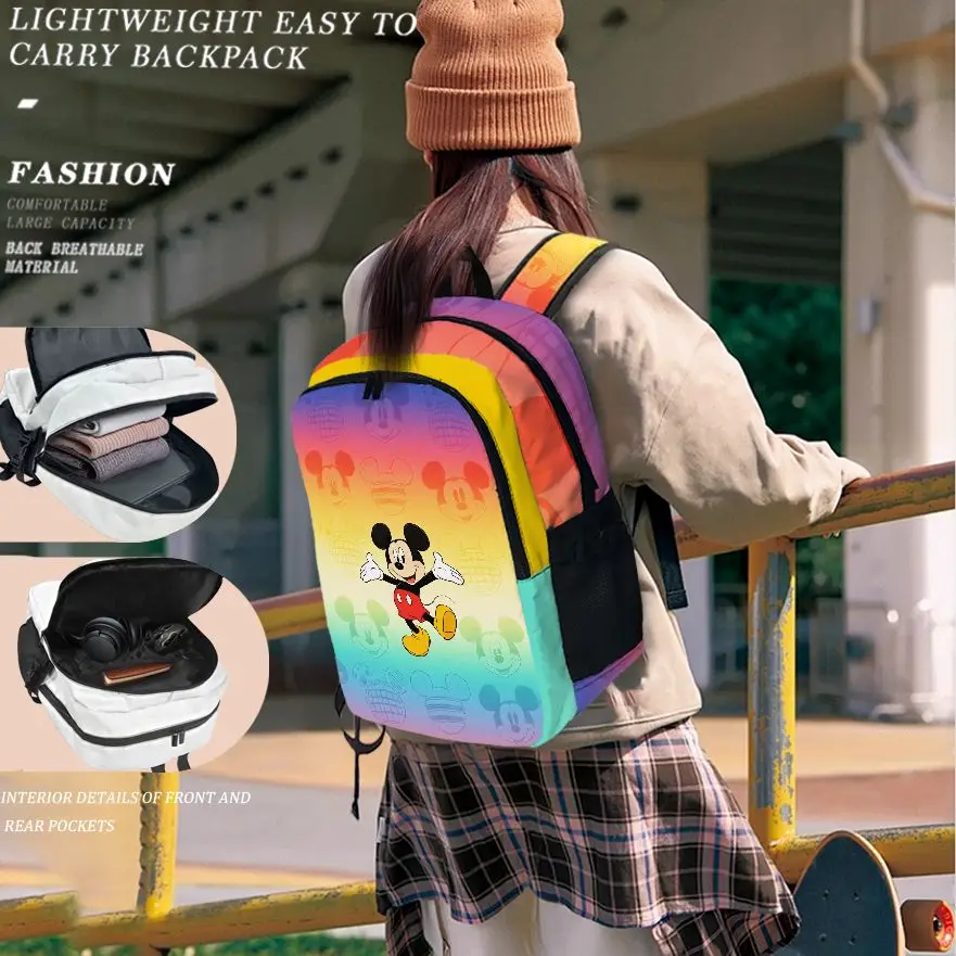Disney Mickey Computer Backpack, Fashionable and Simple, Unisex, Large Capacity, High-Quality Daily Use Gift