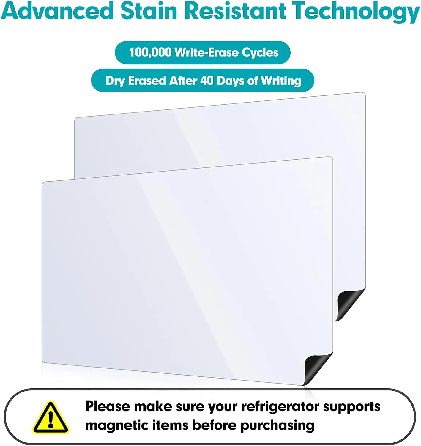 2 عبوة من السبورة البيضاء المغناطيسية مقاس 12 × 16 بوصة للثلاجة ولوحة المسح الجاف ومخطط منظم المطبخ مع 3 أقلام تحديد وممحاة ومغناطيسين #4