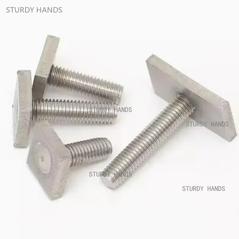 10pcs Stainless Steel Screw Chute Rail Track T-Shape Bolt Rectangle Hammer Head Bolt M6 M8 Hardware Fastener Tool Supplies