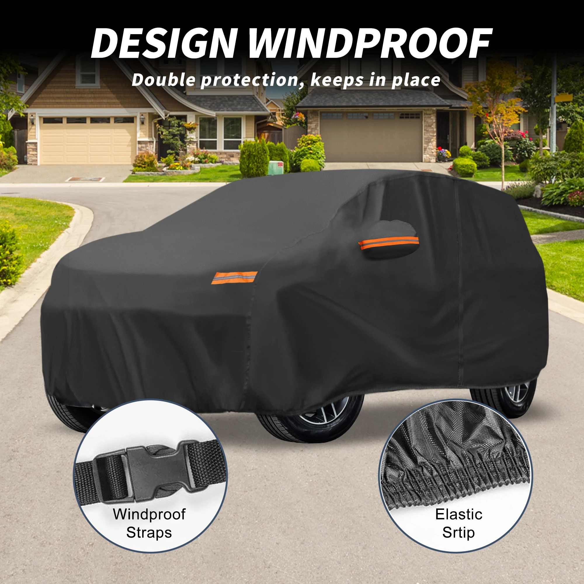 UXCELL for Acura MDX Aluminum Film Outdoor Full Car Cover All Weather Waterproof Sun Rain Protection with Driver Door Zipper