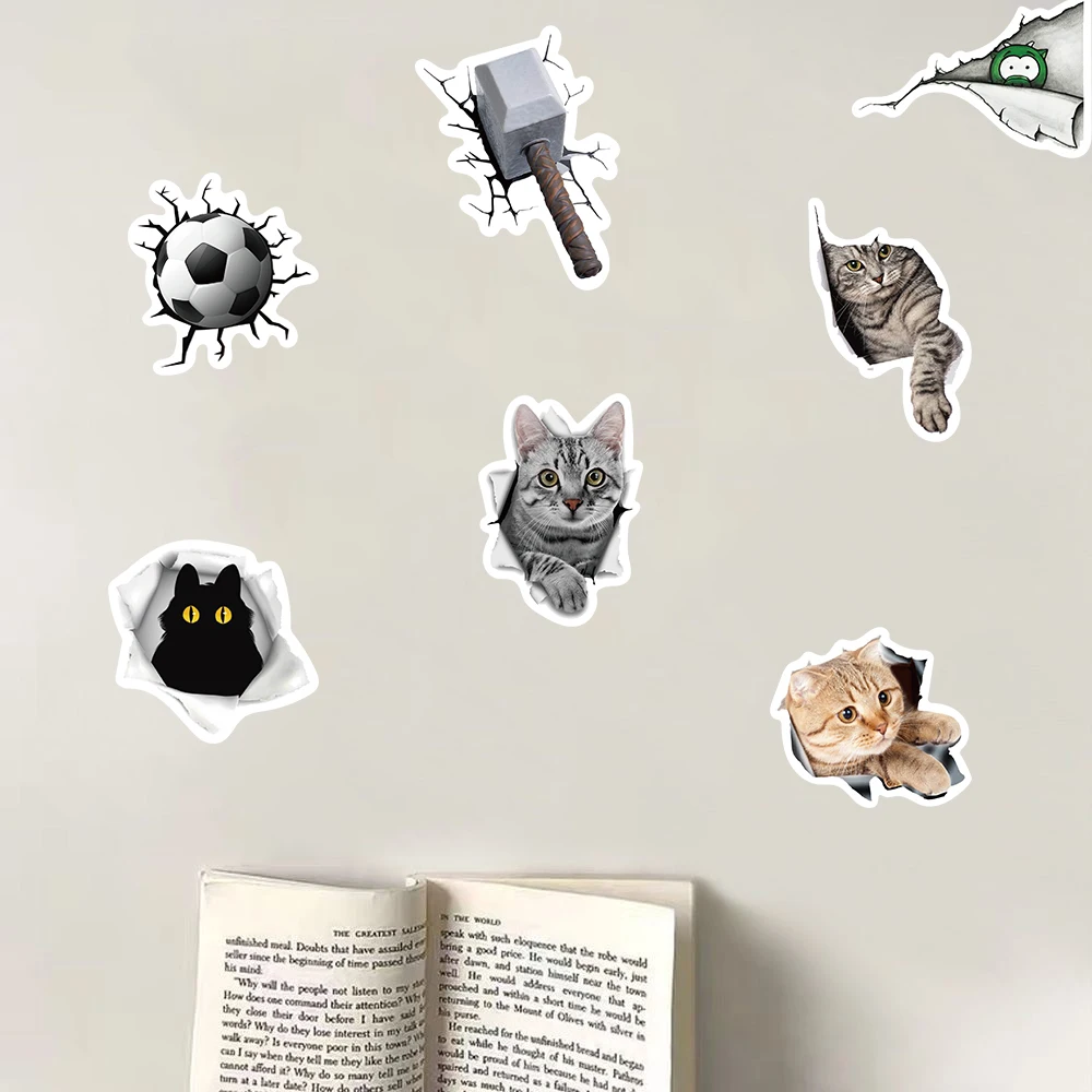 10/30/50pcs Funny 3D Animals Cute Cat Meme Stickers Decals Decoration Phone Skateboard Laptop Bike Motorcycle Wall Sticker Toys