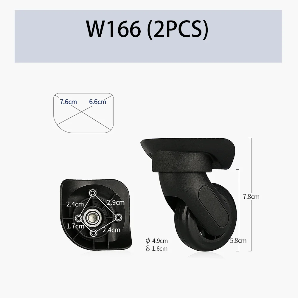 عجلة عالمية لإصلاح حقيبة السفر ، عجلة صامتة ، عجلة حقيبة ناعمة ، تتكيف مع هونغشينغ W166