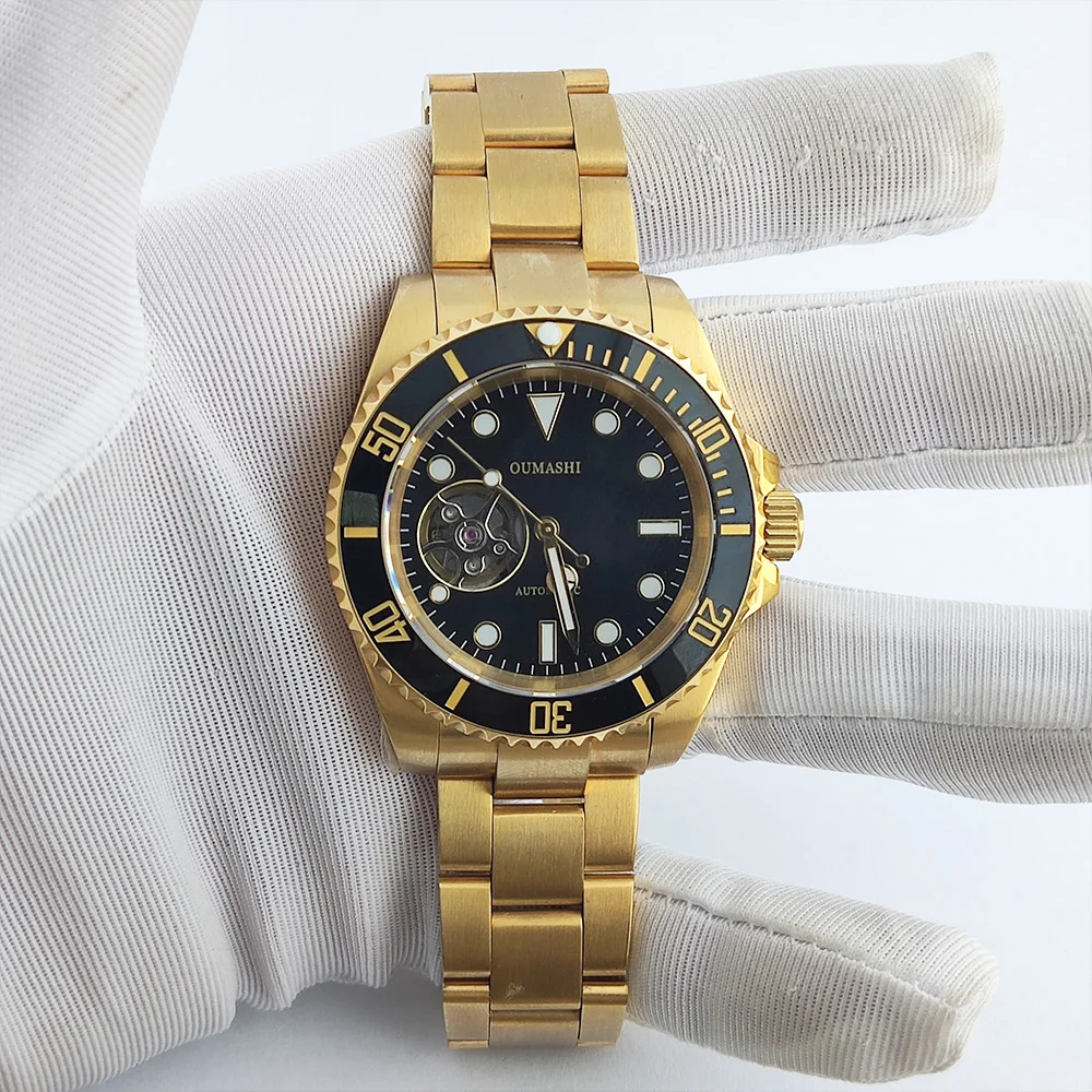

Men's Automatic Mechanical watch NH38 movement Hollow dial 316L stainless steel sapphire glass Diameter 39.5mm NH38 Diving watch