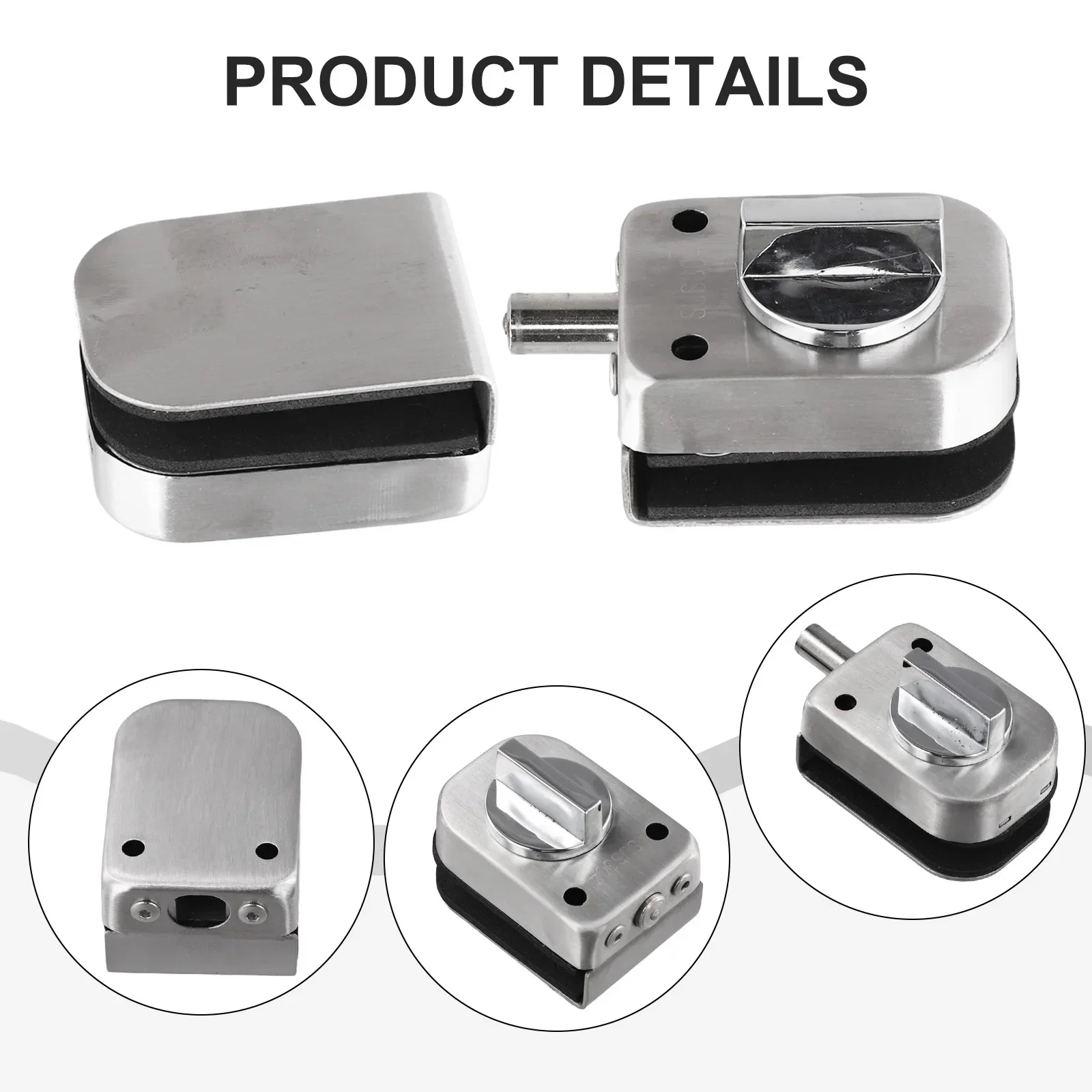 Pestillo de puerta de vidrio, cerradura de botón pulsador para ventana, ducha, habitación, Hardware de edificio de oficina, Rarelock apto para vidrio grueso de 8-12mm