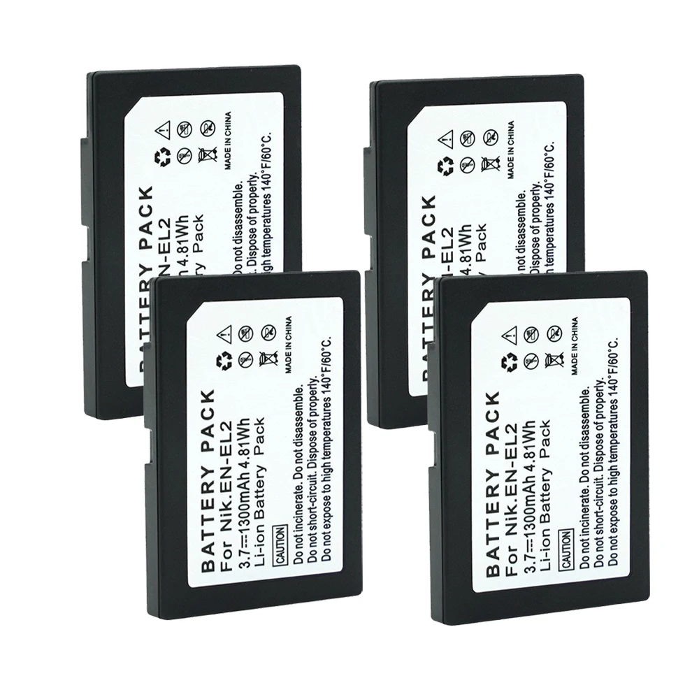 

1300mAh 3.7V EN-EL2 Battery for Nikon Coolpix 3500 3200 3100 2500 EN EL2 Camera Batteries
